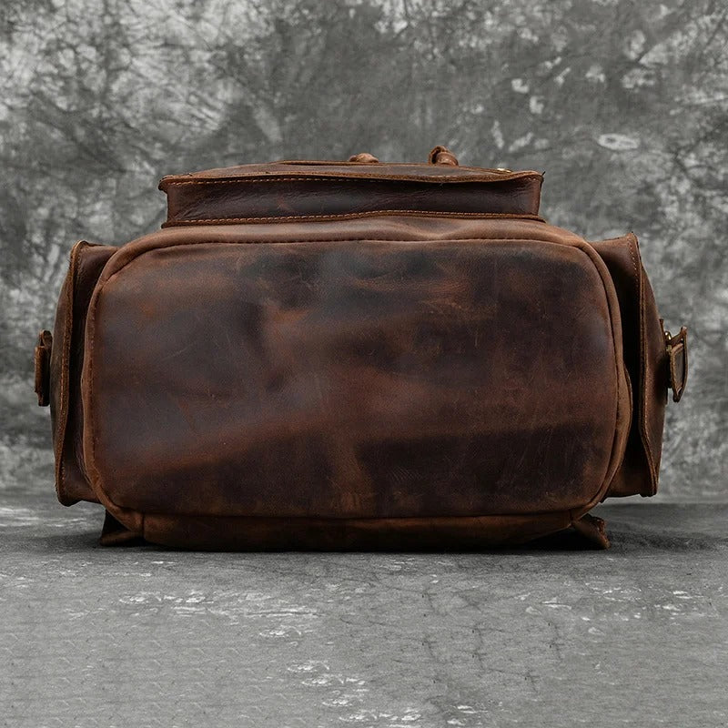 Mochila de Couro Genuíno Luxo Maverick 17"