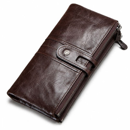 Carteira Masculina Forja Long — Couro com Zíper