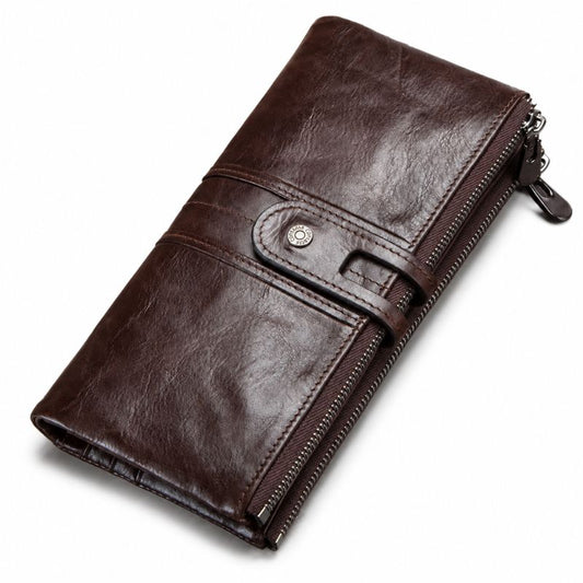Carteira Masculina Forja Long — Couro com Zíper