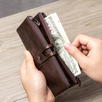 Carteira Masculina em Couro Genuíno – Modelo Long