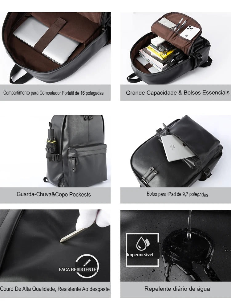 Mochila Masculina de Couro Urban Classic Premium