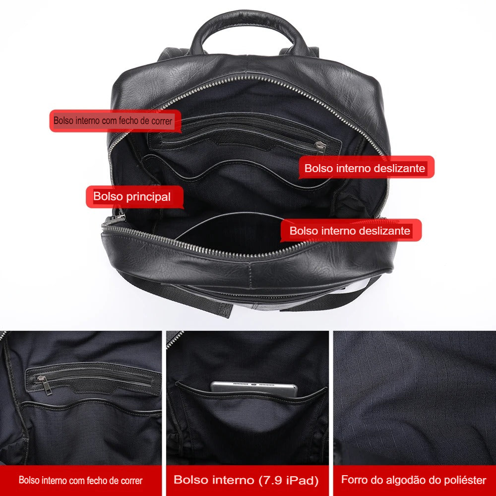 Mochila Masculina de Couro WESTAL – Elegância, Função e Sofisticação